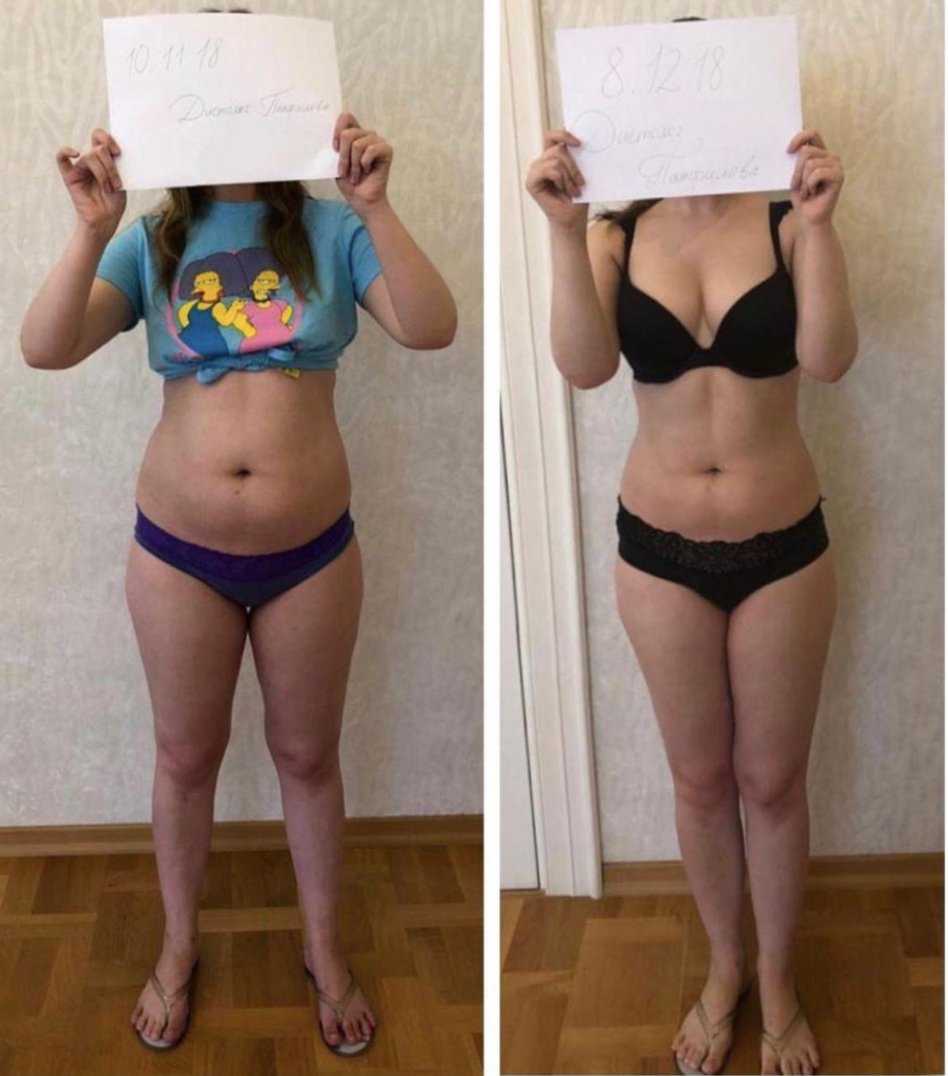 Результат клиента: изменение фигуры за 1 месяц — фото до и после